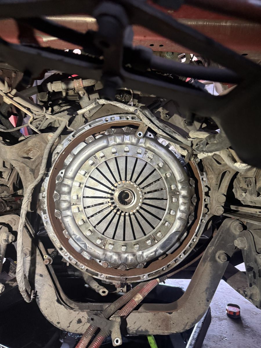 New clutch installed on a semi truck
